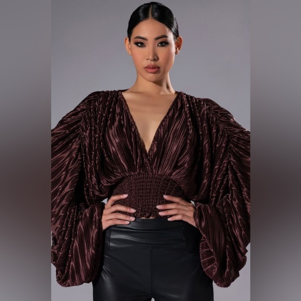 AKIRA Kahanu Flowy Satin Blouse